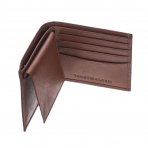 Tommy Hilfiger Men\'s Tan Leather Passcase Bifold Wallet