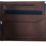 Tommy Hilfiger Mens Premium Leather Wallet Pass Case Honey Tan