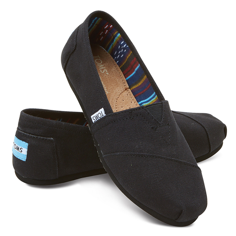 TOMS Women's 10002472 Canvas Alpargata Flat, Black