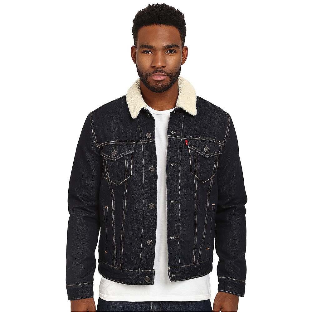 Levi's Men's Sherpa Trucker Jacket Dark Blue