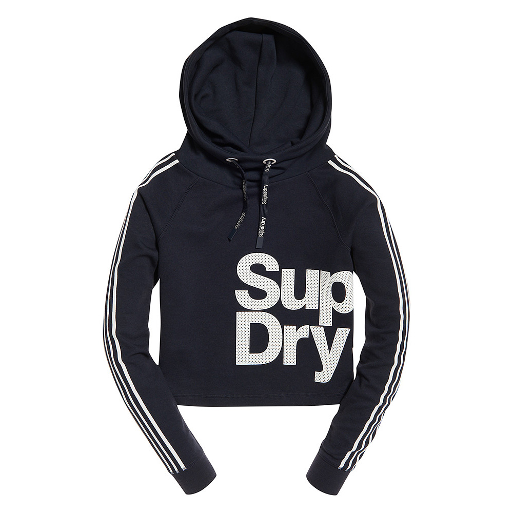 SUPERDRY COMBAT SPORT CROP HOOD - Black
