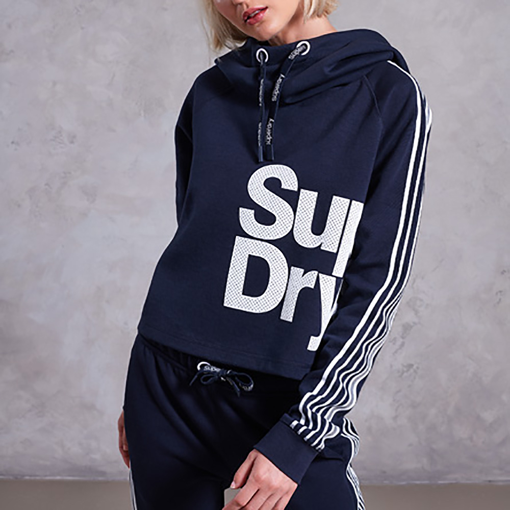 SUPERDRY COMBAT SPORT CROP HOOD - Black SUPERDRY COMBAT SPORT CROP HOOD - Black