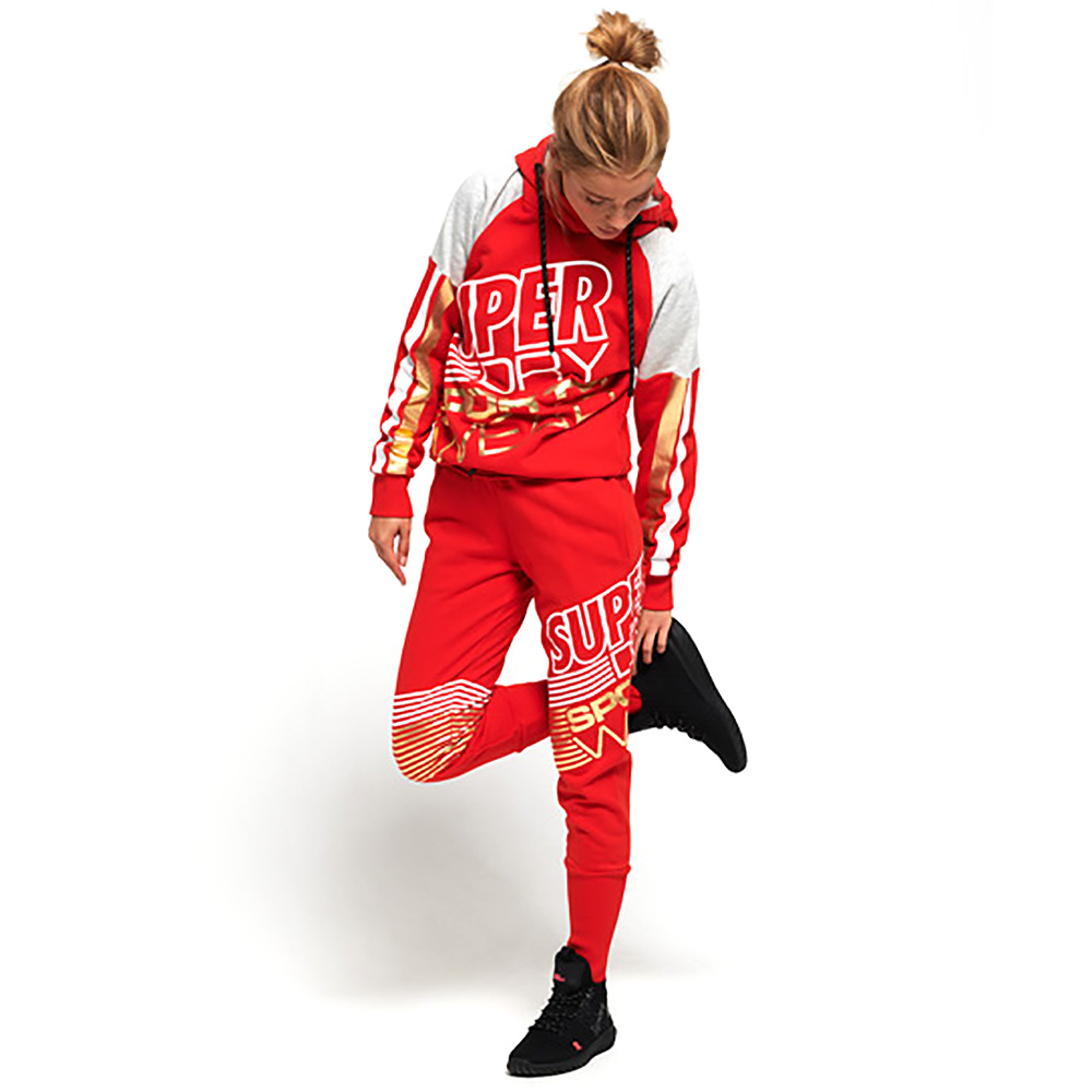 SUPERDRY STREET SPORTS HOOD - Red