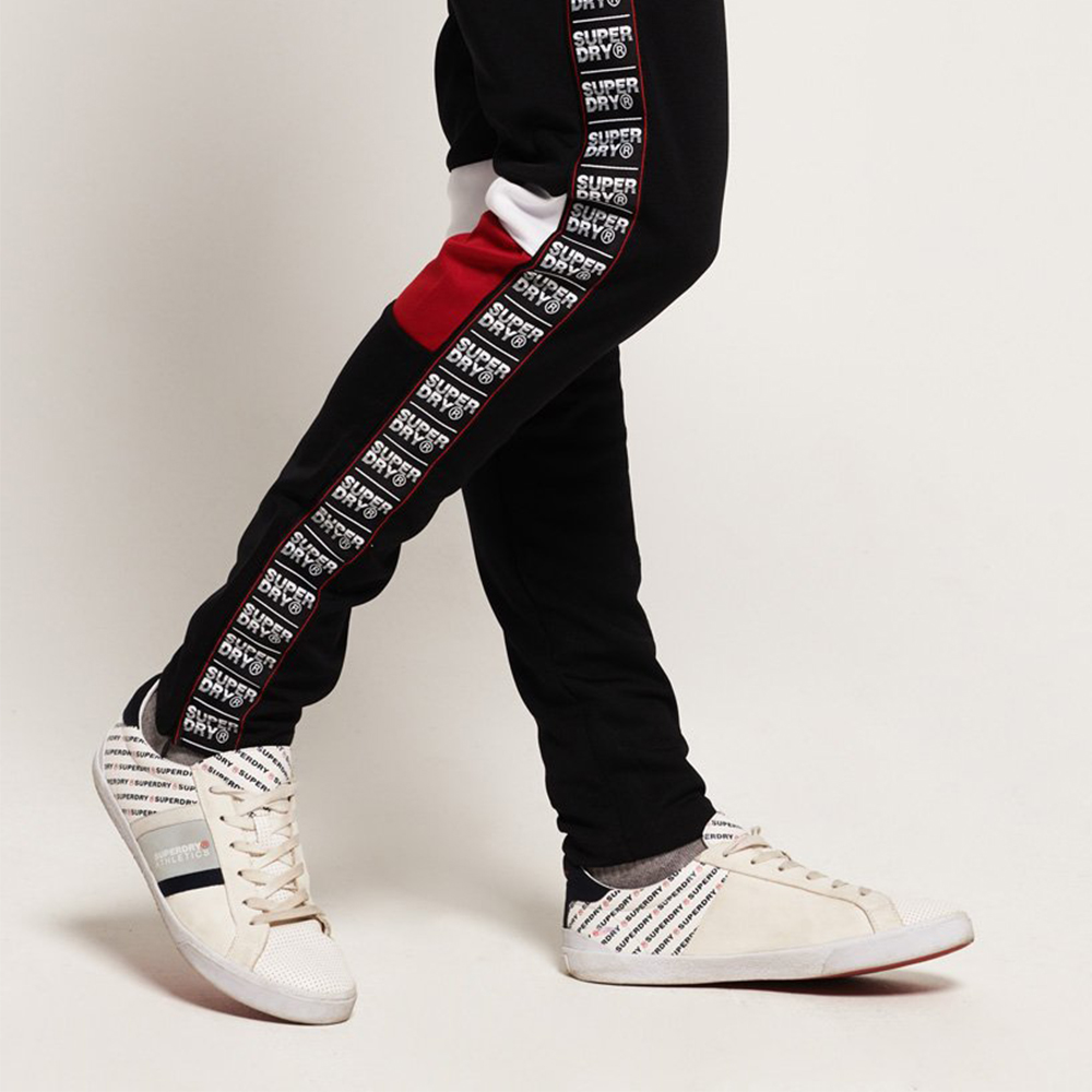 SUPERDRY SD TRICOT PANELLED TRACK PANTS - Black